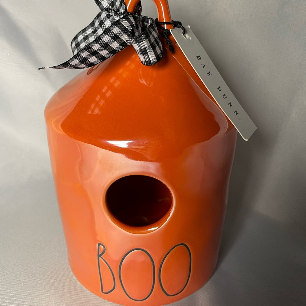 Rae Dunn Iridescent Orange BOO Birdhouse